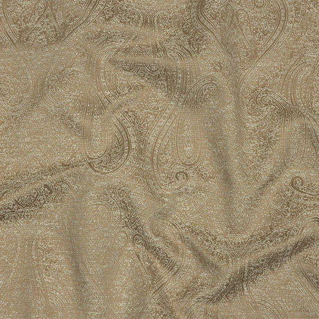 Cotton and Recycled Polyester Drapery Jacquard - Caramel Delicate Paisley - British Imported