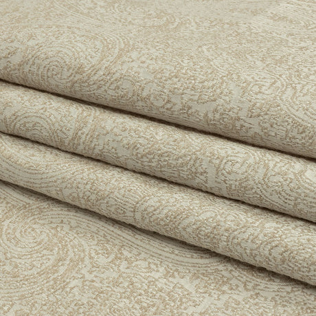 Cotton and Recycled Polyester Drapery Jacquard - Champagne Delicate Paisley - British Imported