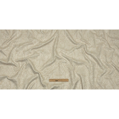 Cotton and Recycled Polyester Drapery Jacquard - Champagne Delicate Paisley - British Imported