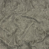 Cotton and Recycled Polyester Drapery Jacquard - Graphite Delicate Paisley - British Imported
