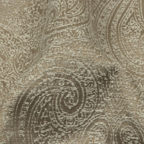 Cotton and Recycled Polyester Drapery Jacquard - Latte Delicate Paisley - British Imported