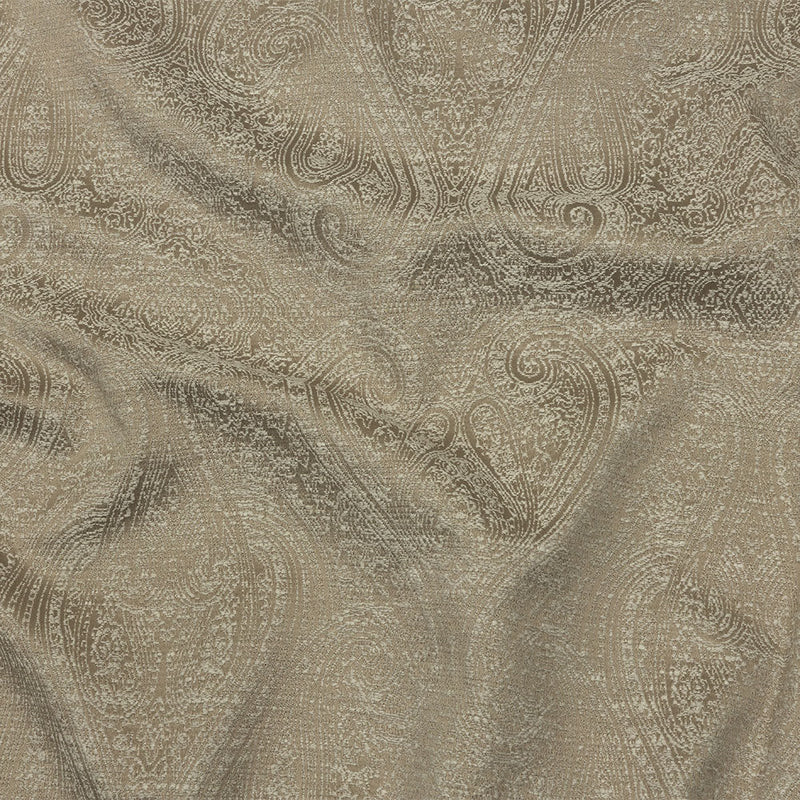 Cotton and Recycled Polyester Drapery Jacquard - Latte Delicate Paisley - British Imported