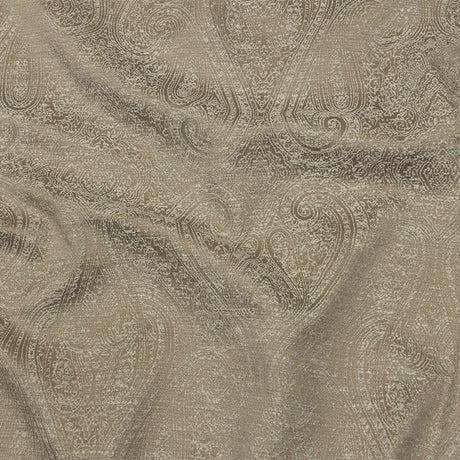 Cotton and Recycled Polyester Drapery Jacquard - Latte Delicate Paisley - British Imported