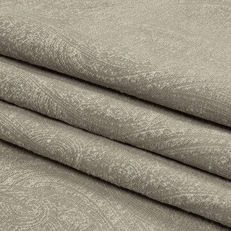 Cotton and Recycled Polyester Drapery Jacquard - Silver Delicate Paisley - British Imported