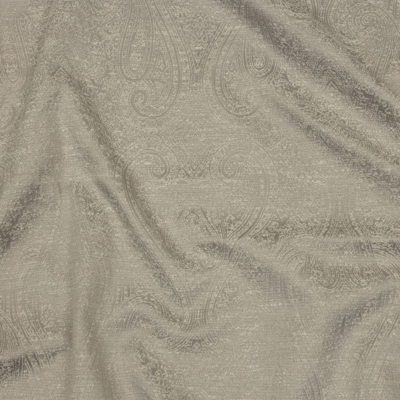 Cotton and Recycled Polyester Drapery Jacquard - Silver Delicate Paisley - British Imported