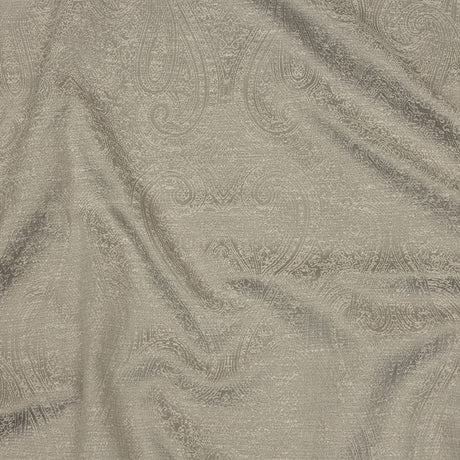 Cotton and Recycled Polyester Drapery Jacquard - Silver Delicate Paisley - British Imported