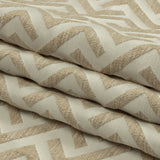 Cotton and Recycled Polyester Drapery Jacquard - Champagne Broken Chevrons - British Imported
