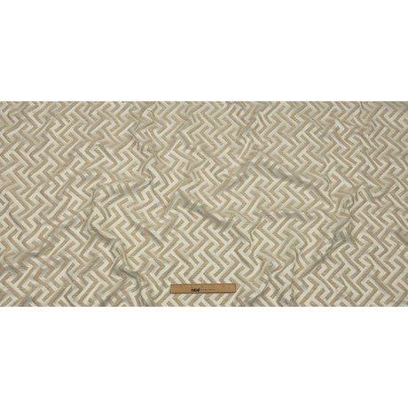 Cotton and Recycled Polyester Drapery Jacquard - Champagne Broken Chevrons - British Imported