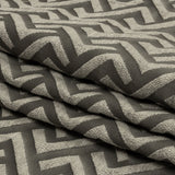 Cotton and Recycled Polyester Drapery Jacquard - Graphite Broken Chevrons - British Imported