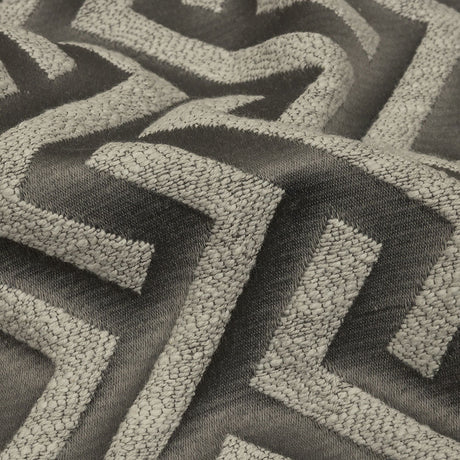 Cotton and Recycled Polyester Drapery Jacquard - Graphite Broken Chevrons - British Imported