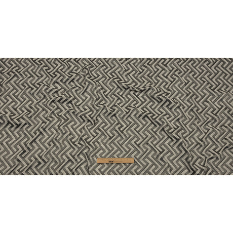 Cotton and Recycled Polyester Drapery Jacquard - Graphite Broken Chevrons - British Imported