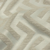Cotton and Recycled Polyester Drapery Jacquard - Ivory Broken Chevrons - British Imported
