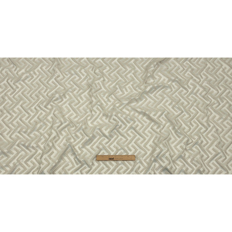 Cotton and Recycled Polyester Drapery Jacquard - Ivory Broken Chevrons - British Imported
