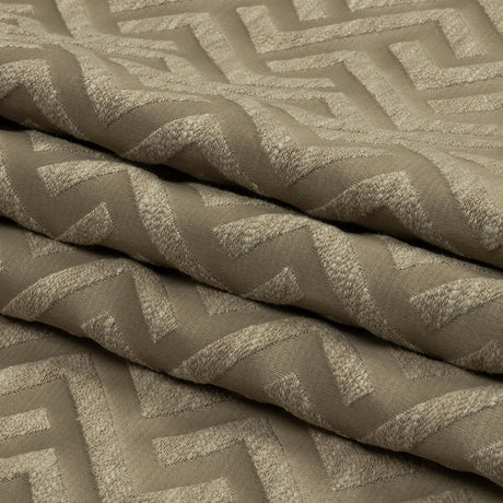 Cotton and Recycled Polyester Drapery Jacquard - Latte Broken Chevrons - British Imported