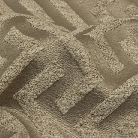 Cotton and Recycled Polyester Drapery Jacquard - Latte Broken Chevrons - British Imported