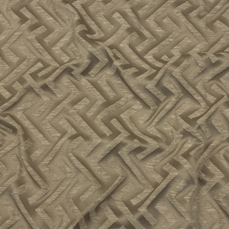 Cotton and Recycled Polyester Drapery Jacquard - Latte Broken Chevrons - British Imported