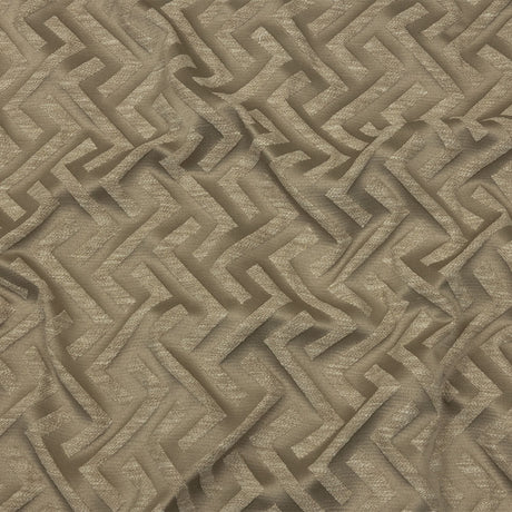 Cotton and Recycled Polyester Drapery Jacquard - Latte Broken Chevrons - British Imported