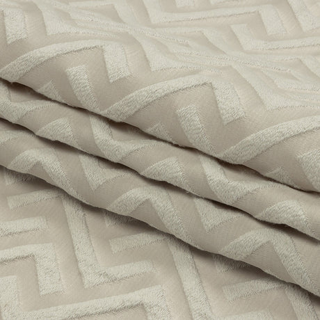 Cotton and Recycled Polyester Drapery Jacquard - Pearl Broken Chevrons - British Imported