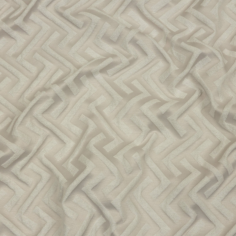 Cotton and Recycled Polyester Drapery Jacquard - Pearl Broken Chevrons - British Imported