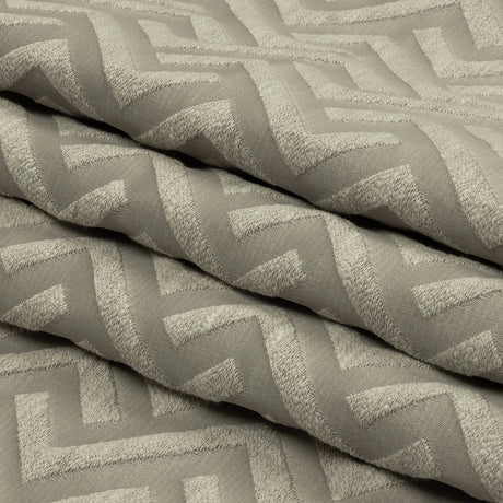 Cotton and Recycled Polyester Drapery Jacquard - Silver Broken Chevrons - British Imported