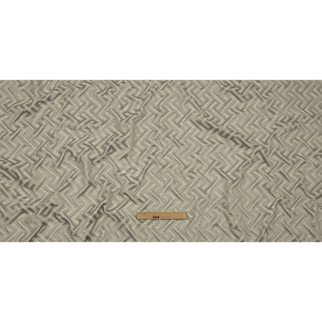 Cotton and Recycled Polyester Drapery Jacquard - Silver Broken Chevrons - British Imported