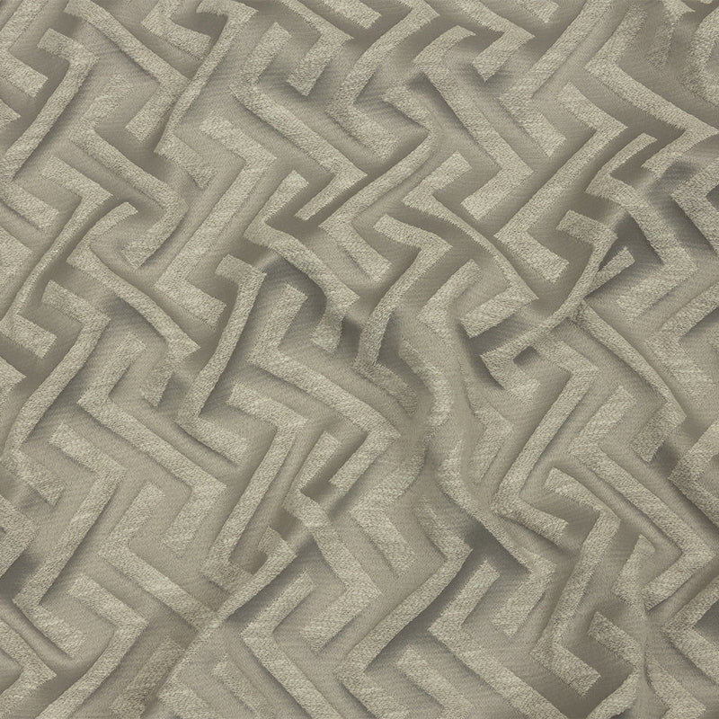 Cotton and Recycled Polyester Drapery Jacquard - Silver Broken Chevrons - British Imported