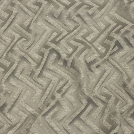 Cotton and Recycled Polyester Drapery Jacquard - Silver Broken Chevrons - British Imported