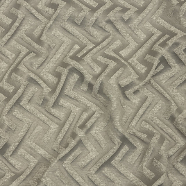 Cotton and Recycled Polyester Drapery Jacquard - Silver Broken Chevrons - British Imported
