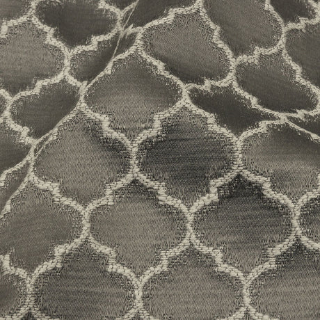 Cotton and Recycled Polyester Drapery Jacquard - Graphite Fancy Little Ogees - British Imported