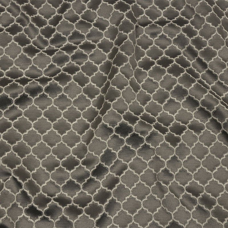 Cotton and Recycled Polyester Drapery Jacquard - Graphite Fancy Little Ogees - British Imported
