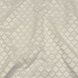 Cotton and Recycled Polyester Drapery Jacquard - Ivory Fancy Little Ogees - British Imported