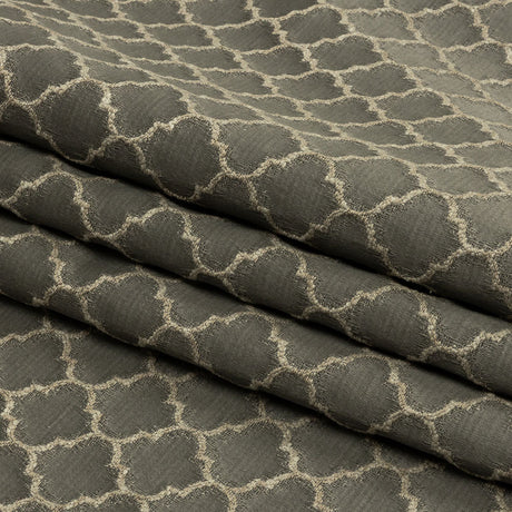 Cotton and Recycled Polyester Drapery Jacquard - Mole Fancy Little Ogees - British Imported