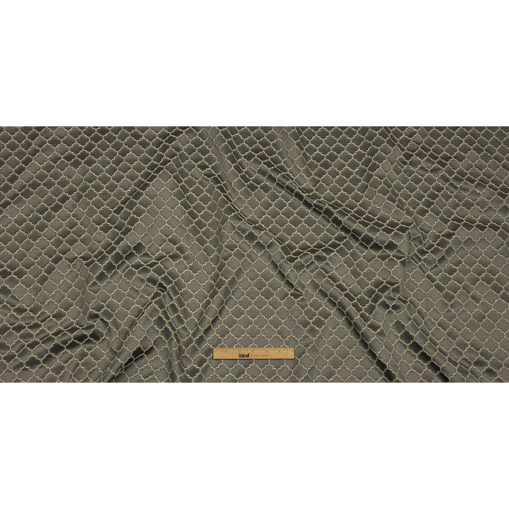 Cotton and Recycled Polyester Drapery Jacquard - Mole Fancy Little Ogees - British Imported