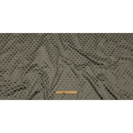 Cotton and Recycled Polyester Drapery Jacquard - Mole Fancy Little Ogees - British Imported