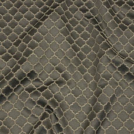 Cotton and Recycled Polyester Drapery Jacquard - Mole Fancy Little Ogees - British Imported