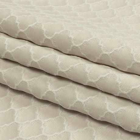 Cotton and Recycled Polyester Drapery Jacquard - Pearl Fancy Little Ogees - British Imported