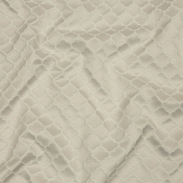 Cotton and Recycled Polyester Drapery Jacquard - Pearl Fancy Little Ogees - British Imported