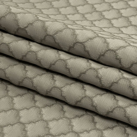 Cotton and Recycled Polyester Drapery Jacquard - Slate Fancy Little Ogees - British Imported