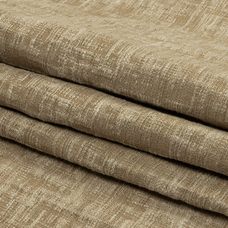 Cotton and Recycled Polyester Drapery Jacquard - Caramel Crosshatched Lines - British Imported