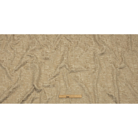 Cotton and Recycled Polyester Drapery Jacquard - Caramel Crosshatched Lines - British Imported