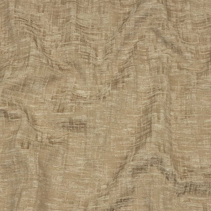 Cotton and Recycled Polyester Drapery Jacquard - Caramel Crosshatched Lines - British Imported