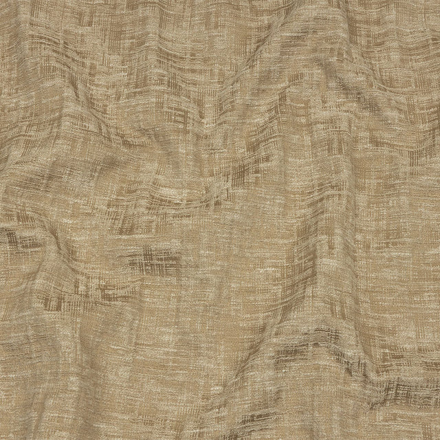 Cotton and Recycled Polyester Drapery Jacquard - Caramel Crosshatched Lines - British Imported