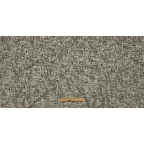 Cotton and Recycled Polyester Drapery Jacquard - Graphite Crosshatched Lines - British Imported