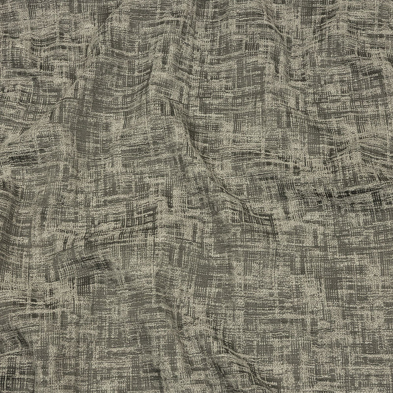 Cotton and Recycled Polyester Drapery Jacquard - Graphite Crosshatched Lines - British Imported