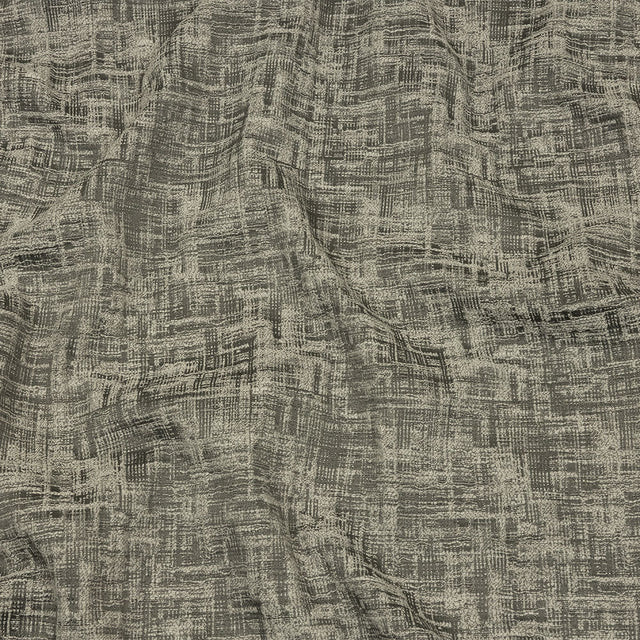 Cotton and Recycled Polyester Drapery Jacquard - Graphite Crosshatched Lines - British Imported