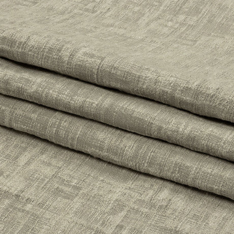 Cotton and Recycled Polyester Drapery Jacquard - Silver Crosshatched Lines - British Imported