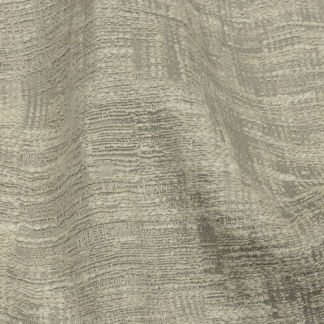 Cotton and Recycled Polyester Drapery Jacquard - Silver Crosshatched Lines - British Imported