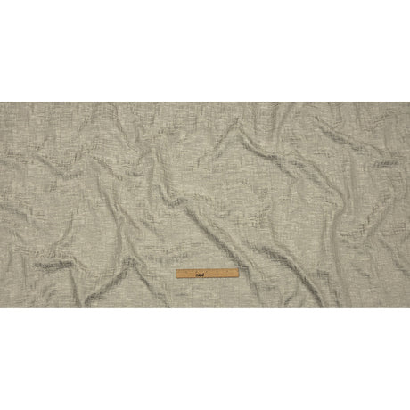 Cotton and Recycled Polyester Drapery Jacquard - Silver Crosshatched Lines - British Imported