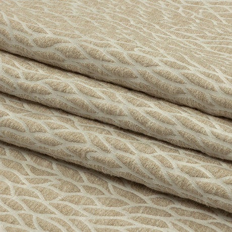 Recycled Polyester Drapery Jacquard - Champagne Stepping Stones - British Imported