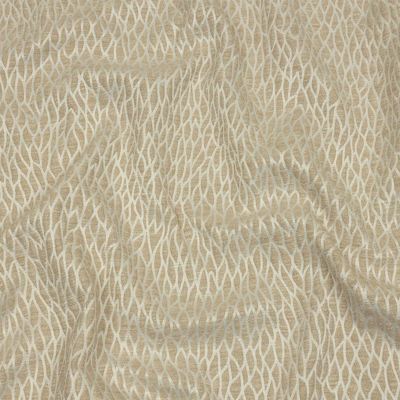 Recycled Polyester Drapery Jacquard - Champagne Stepping Stones - British Imported